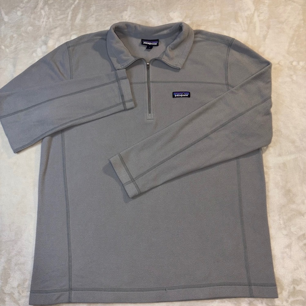 Patagonia Mens Micro D Quarter Zip Fleece Pullover Grey Size Large 26176